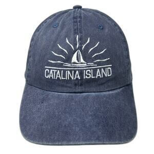 Newhattan Baseball Cap Blue One Size Slideback Sailboat Catalina Island Hat